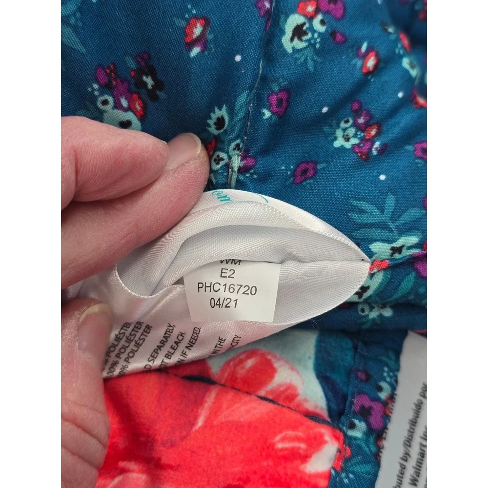 Pioneer Woman Queen Quilt & Shams Set Blue Floral Reversible Country Cottage
